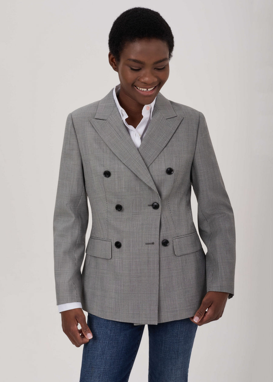 black and white blazer for women by julia bo