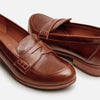brown women loafer side angle