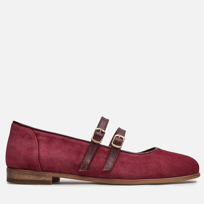 burgundy ballet flats suede velvet leather julia bo