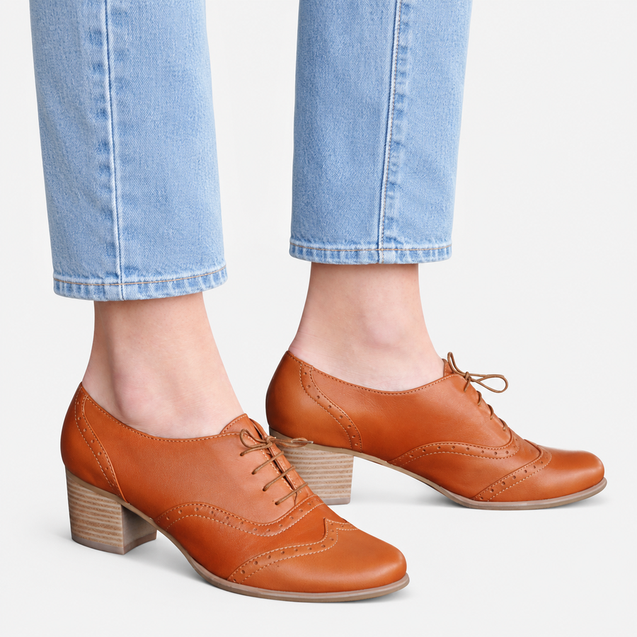 oxford pumps brown leather