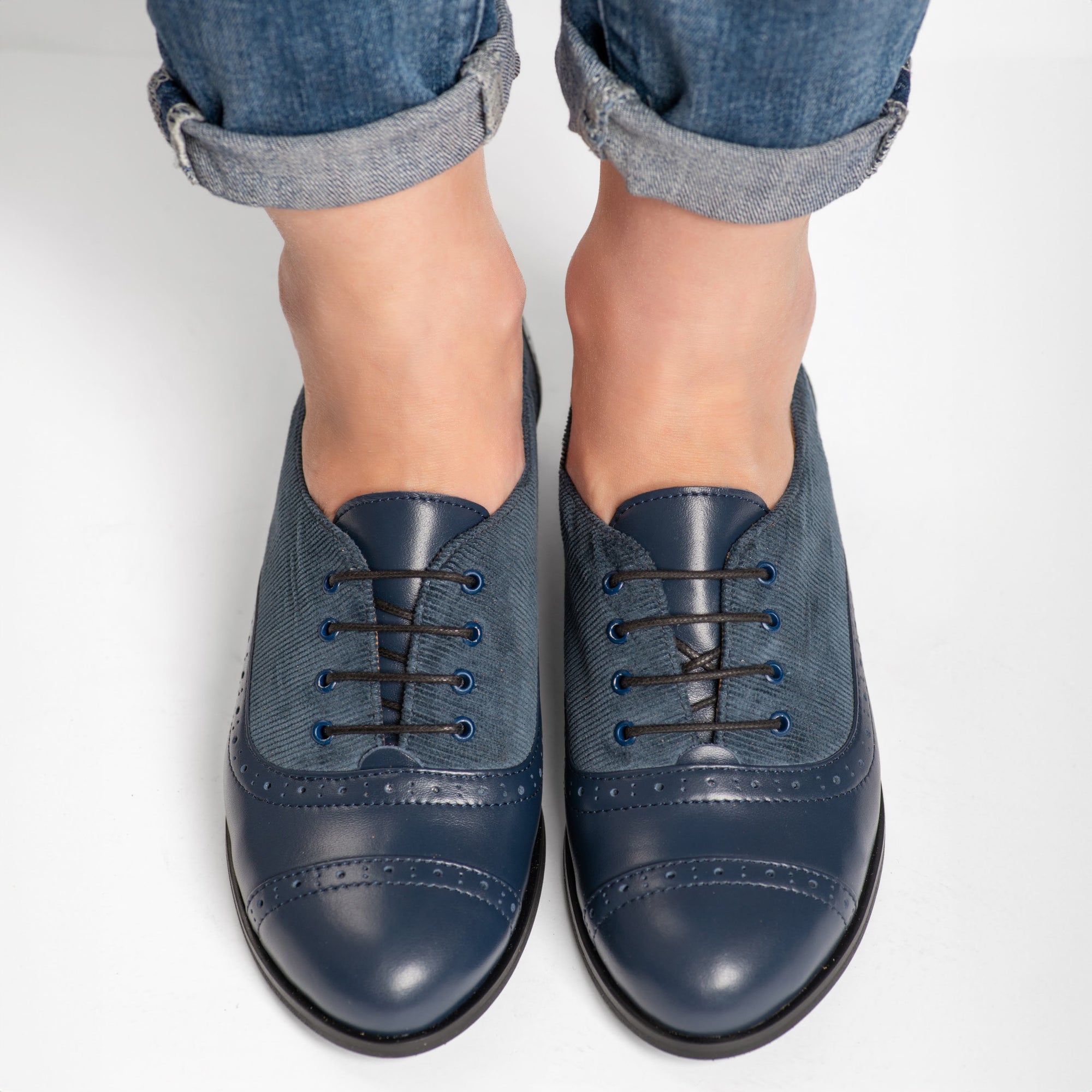 Lace Womens Navy Blue Oxfords Simon In Navy For Women Leather Lace
