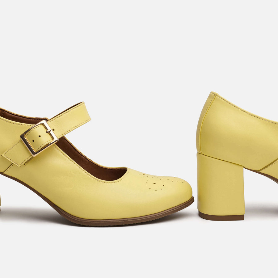 yellow mary jane shoes by julia bo