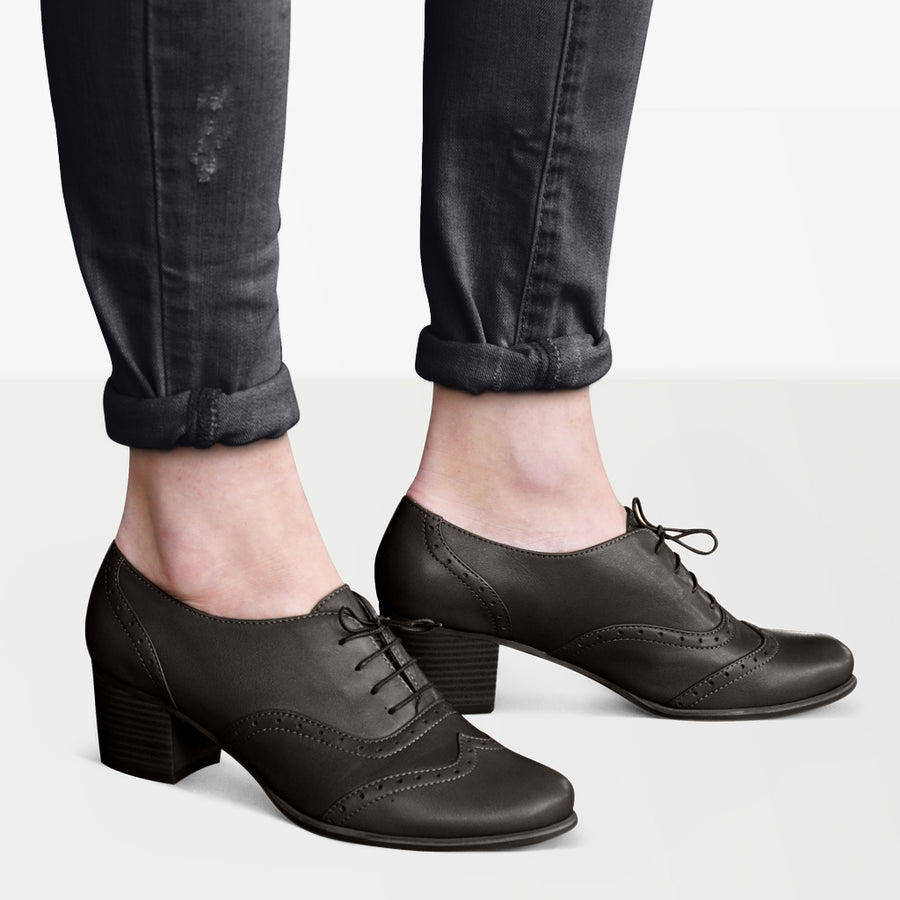 black oxford pumps by julia bo