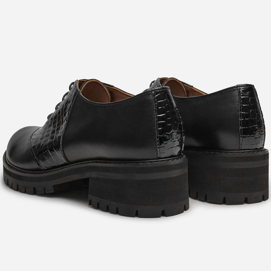 black saddle shoes leather by julia bo
