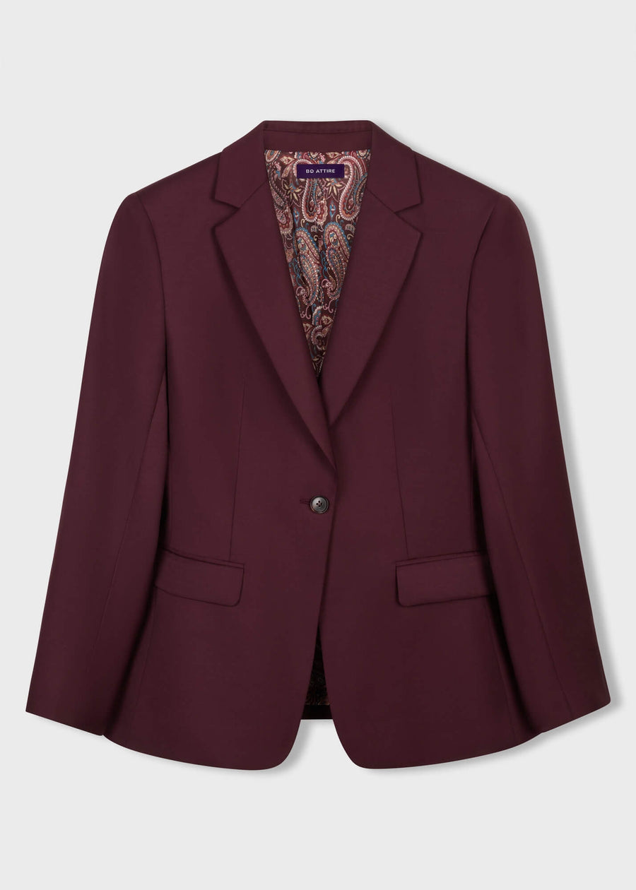 burgundy blazer for women