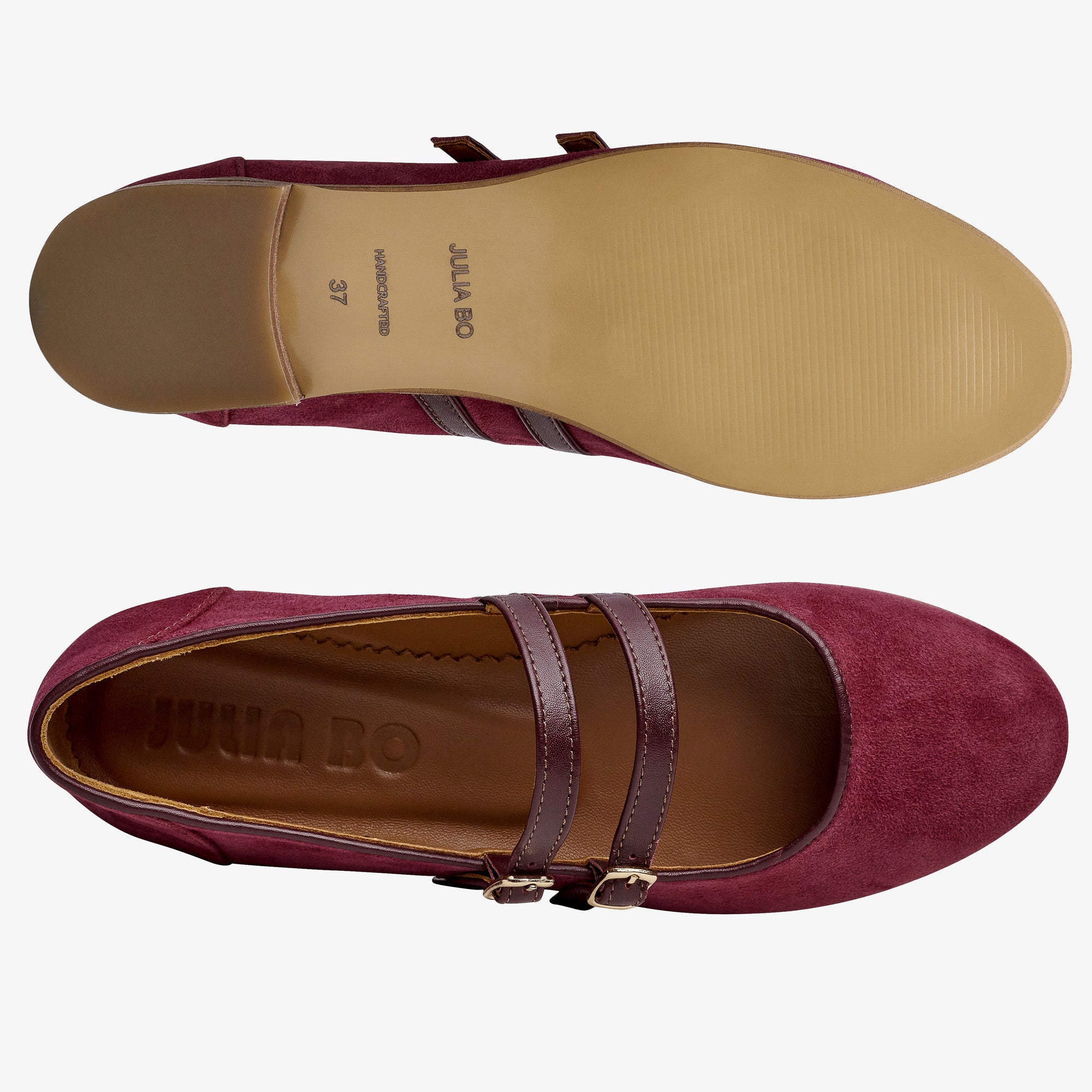 Burgundy Ballet Flats - Emily | Consciously handcrafted in Europe - Julia Bo - Women's Oxfords Burgundy Ballet Flats - Emily | Consciously handcrafted in Europe - Julia Bo - Women's Oxfords