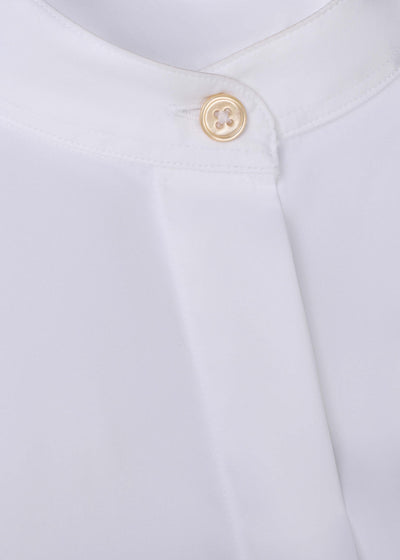 Collarless White Shirt