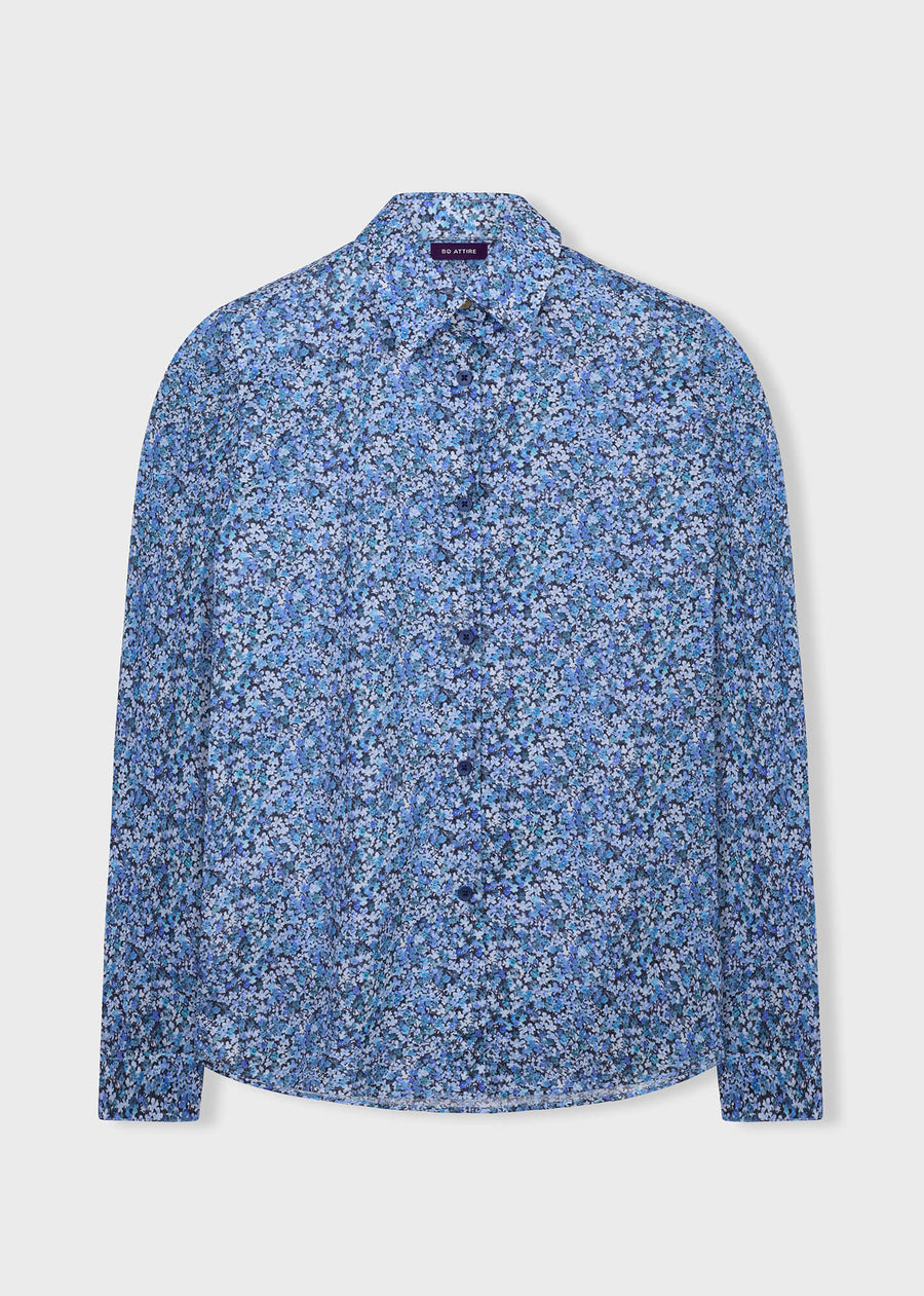 Blue Floral Shirt for Women by Julia Bo