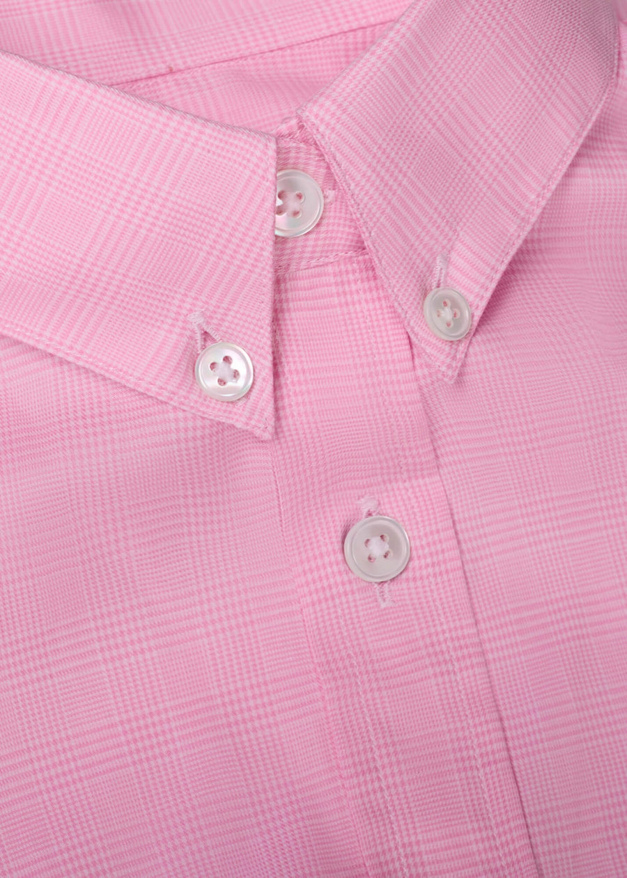 pink short sleeve blouse checkered by julia bo