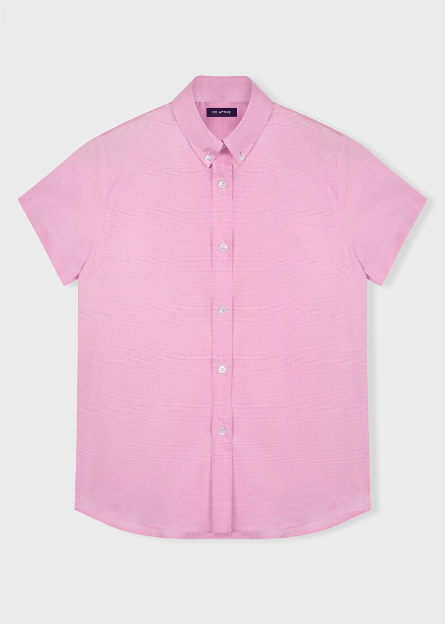pink short sleeve blouse checkered by julia bo