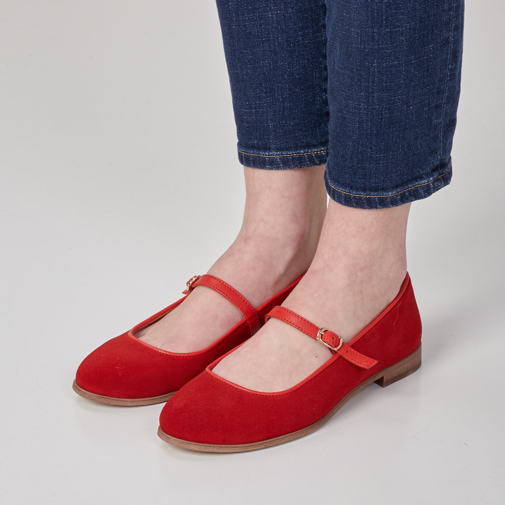 Red Flat Shoes for Women - Lily | Consciously handcrafted in