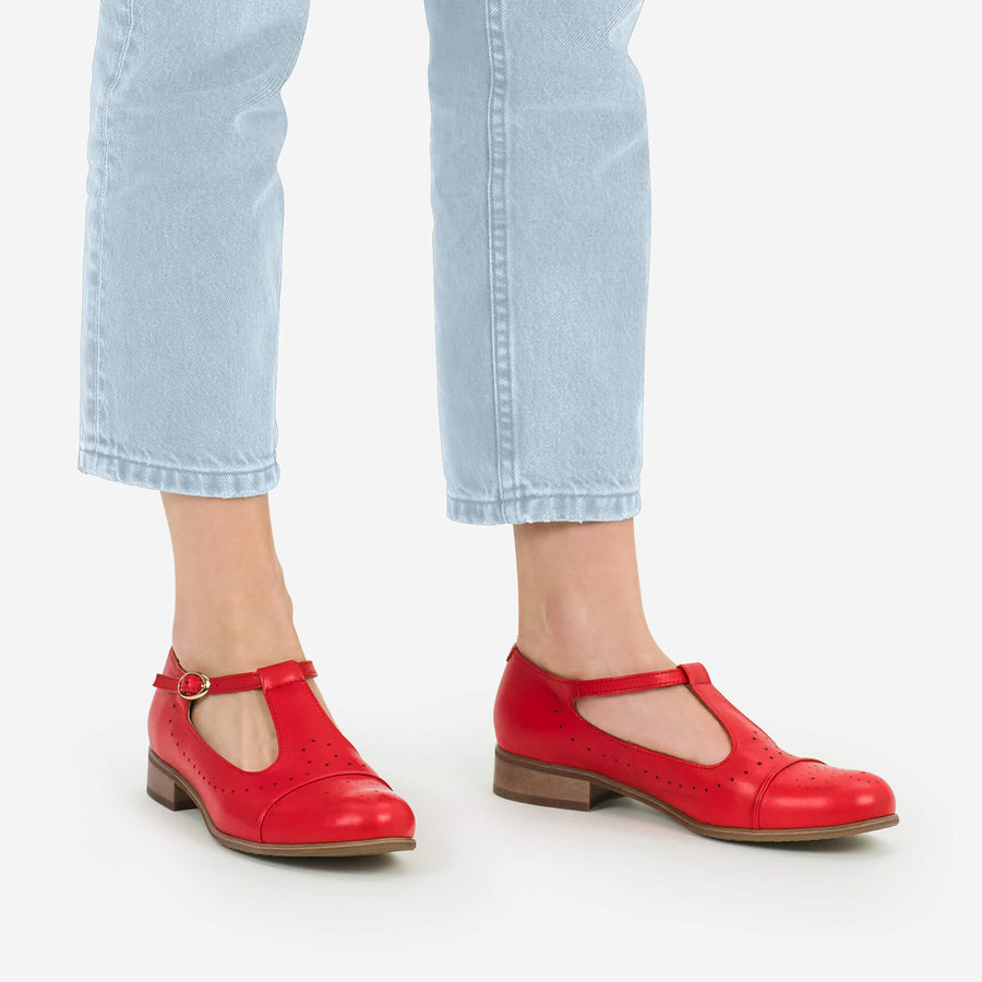 red mary jane shoes
