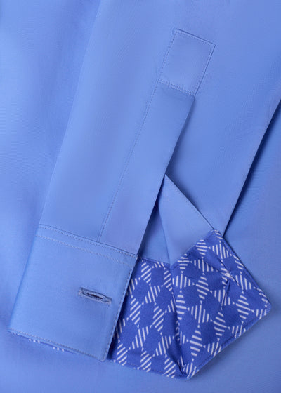 Royal Blue Shirt Hidden Buttons