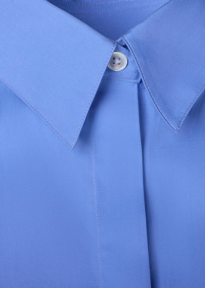 Royal Blue Shirt Hidden Buttons