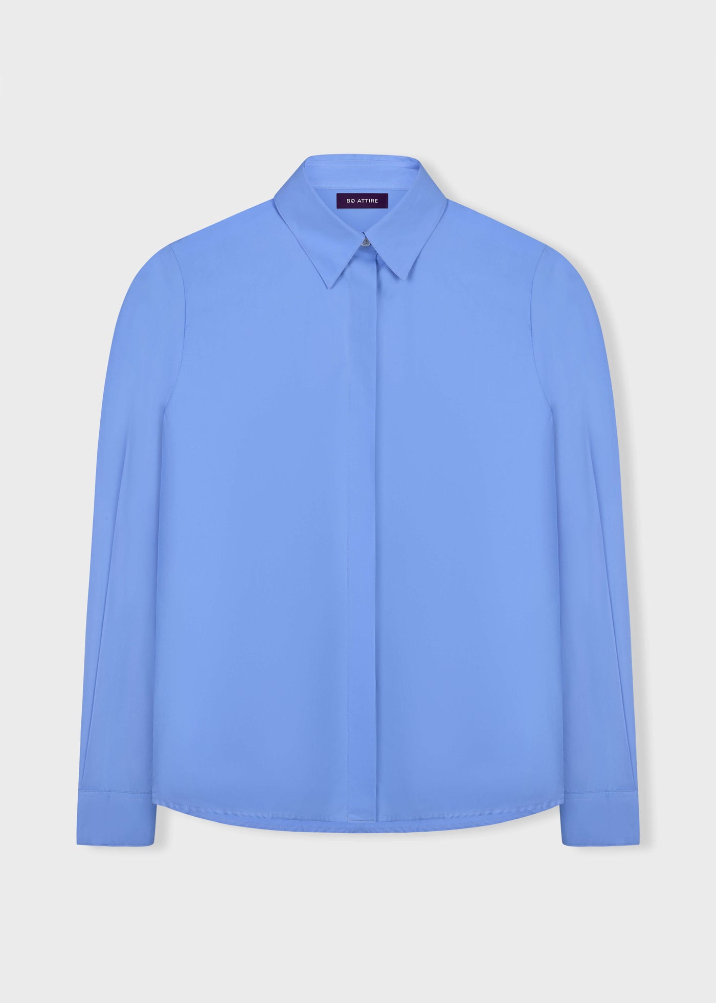Royal Blue Shirt Hidden Buttons