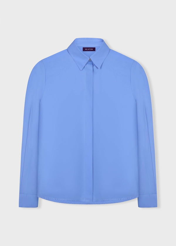 Women's Royal Blue Concealed Placket, Royal Blue, US 14