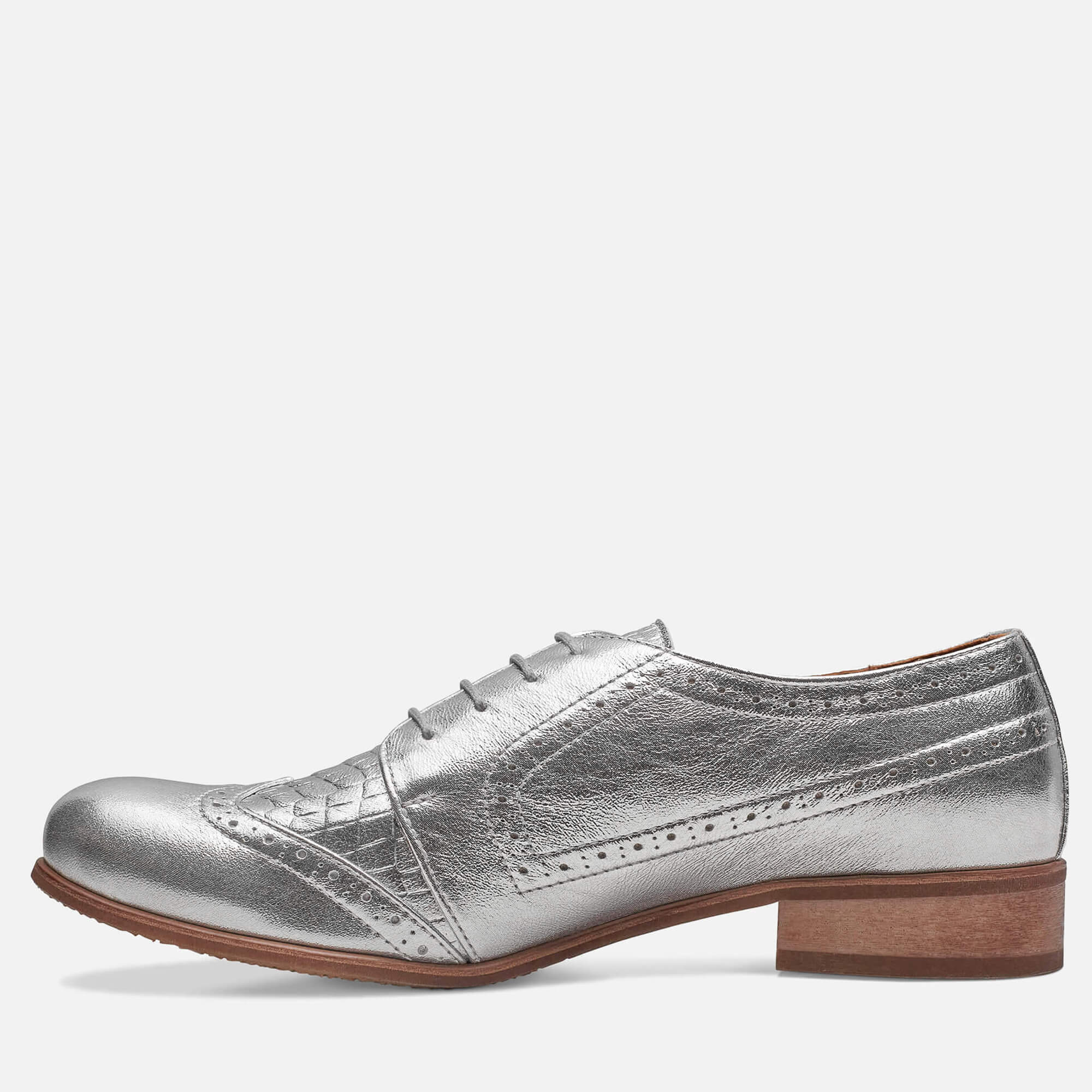 Brogue Shoes Silver Brogues Ladies Natalie Womens Brogues