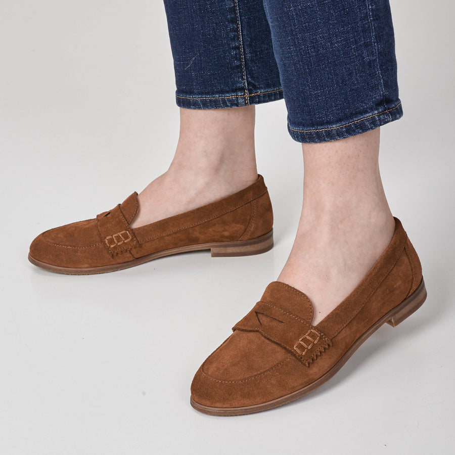 suede loafers women by Julia Bo leather