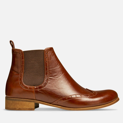 chelsea boots women brown leather by Julia Bo