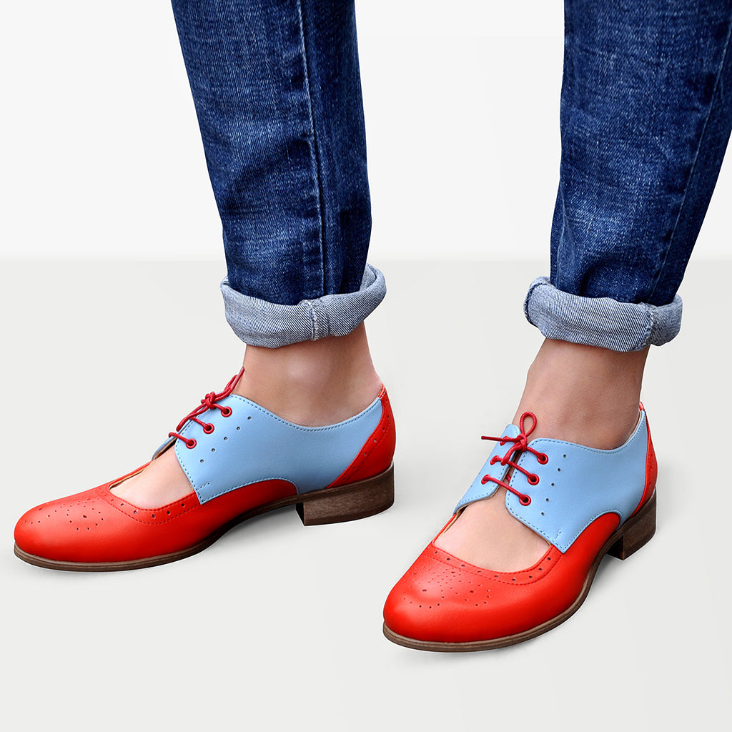 Red Oxford shoes for women Lena Too Red