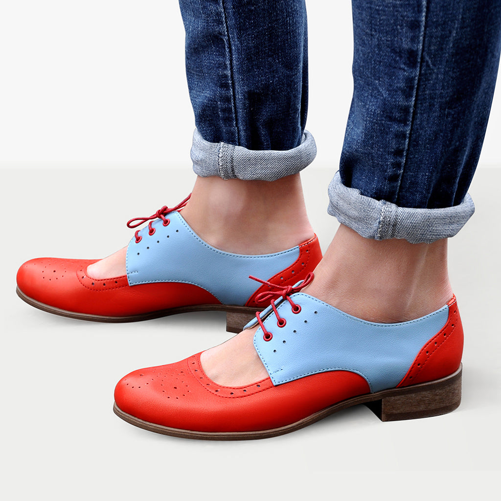 Red Oxford Shoes For Women