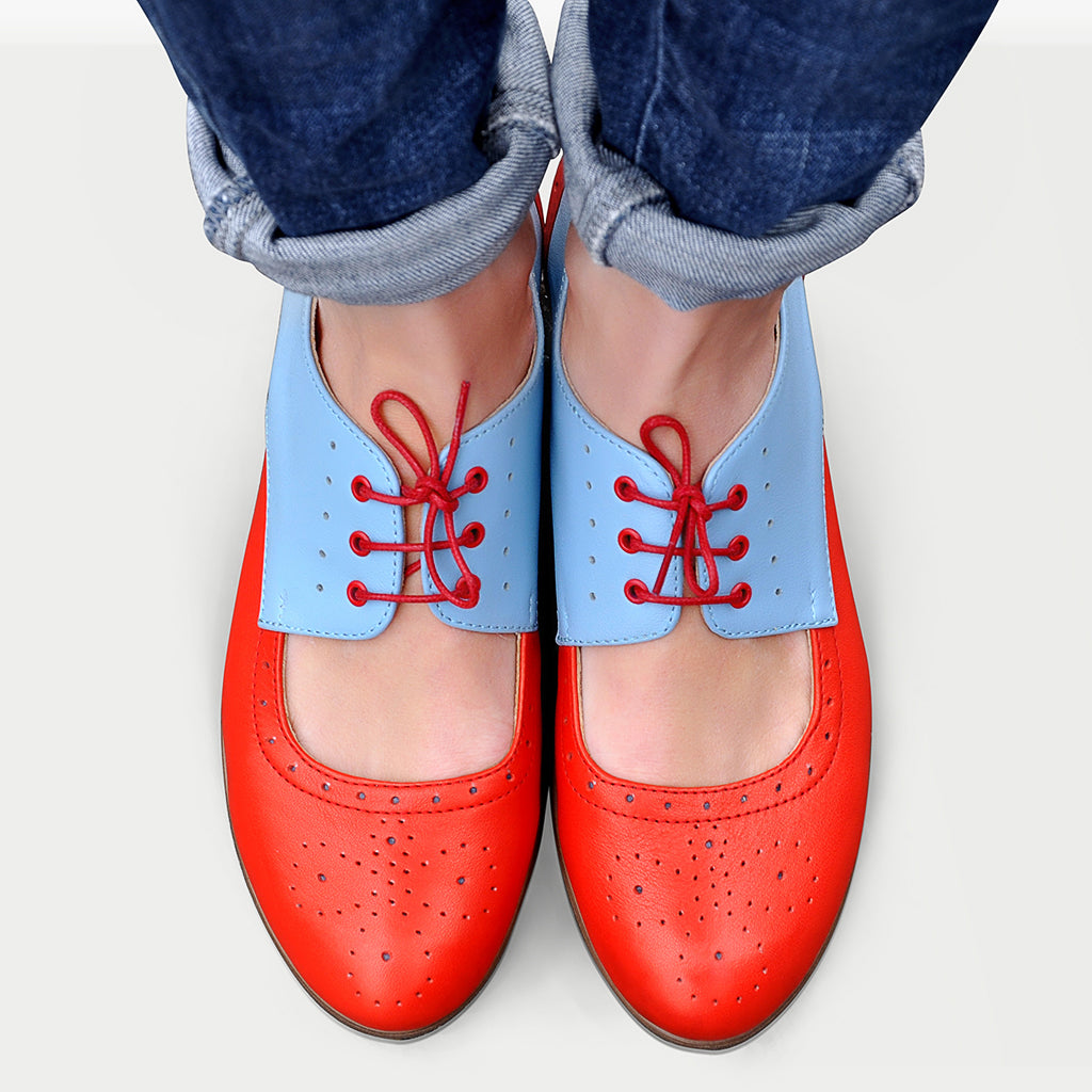 Red Oxford shoes for women Lena Too Red