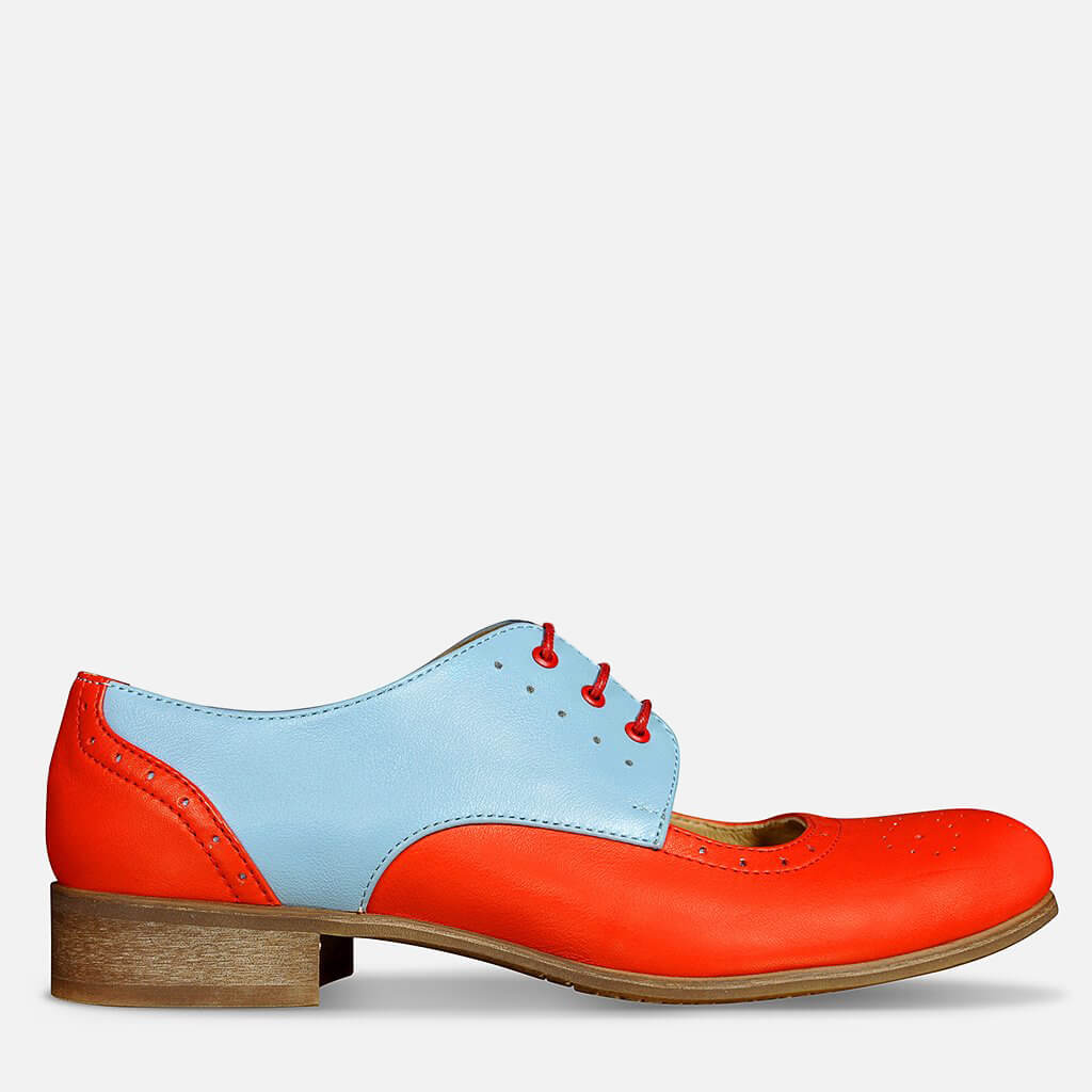 Red and sales white oxford shoes
