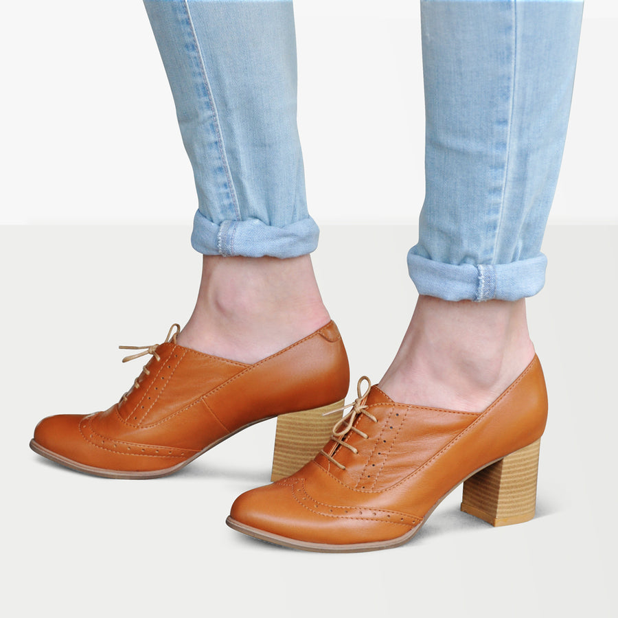 Heeled oxford shoes womens | Handmade by Women Artisans | Julia Bo