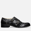 Womens black monk strap shoes by Julia Bo