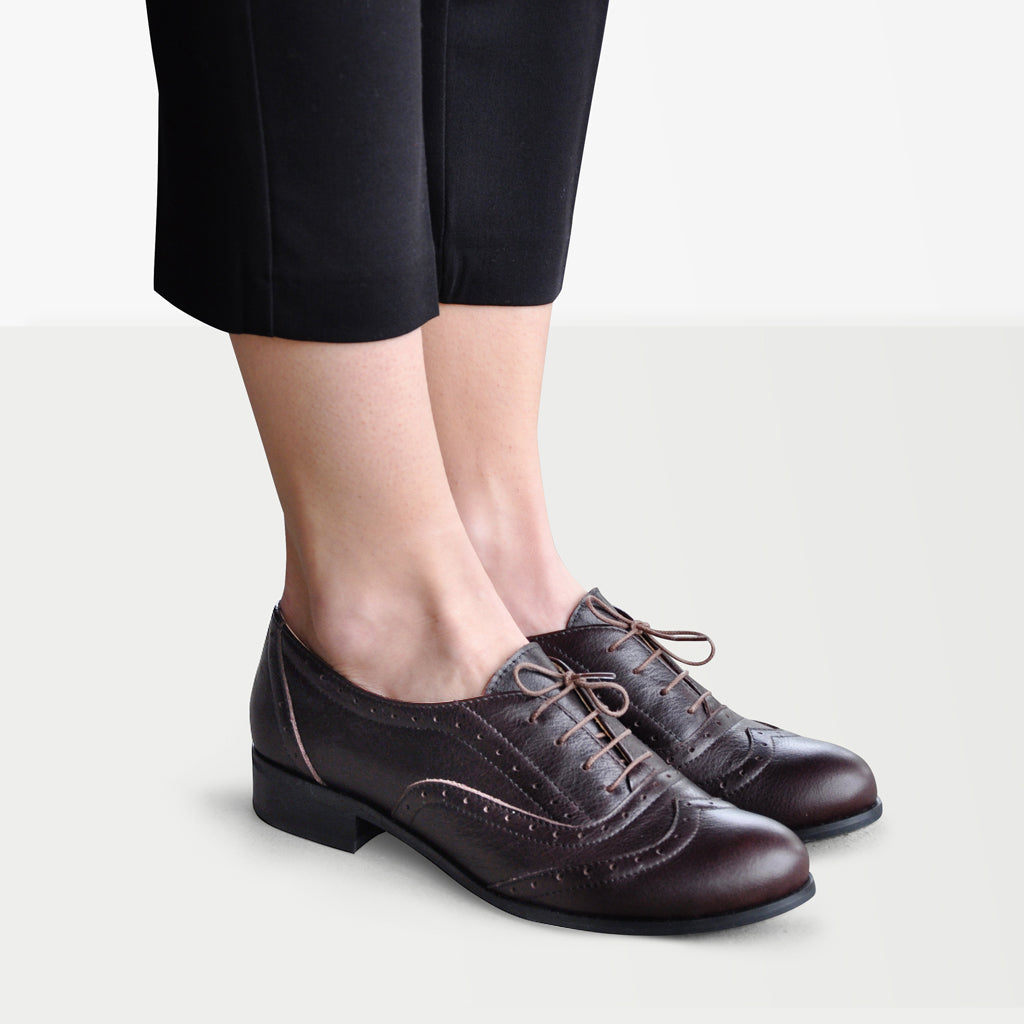 chef Opbevares i køleskab at se Womens brown leather oxford shoes | Handmade by Women | Julia Bo - Julia Bo  - Women's Oxfords