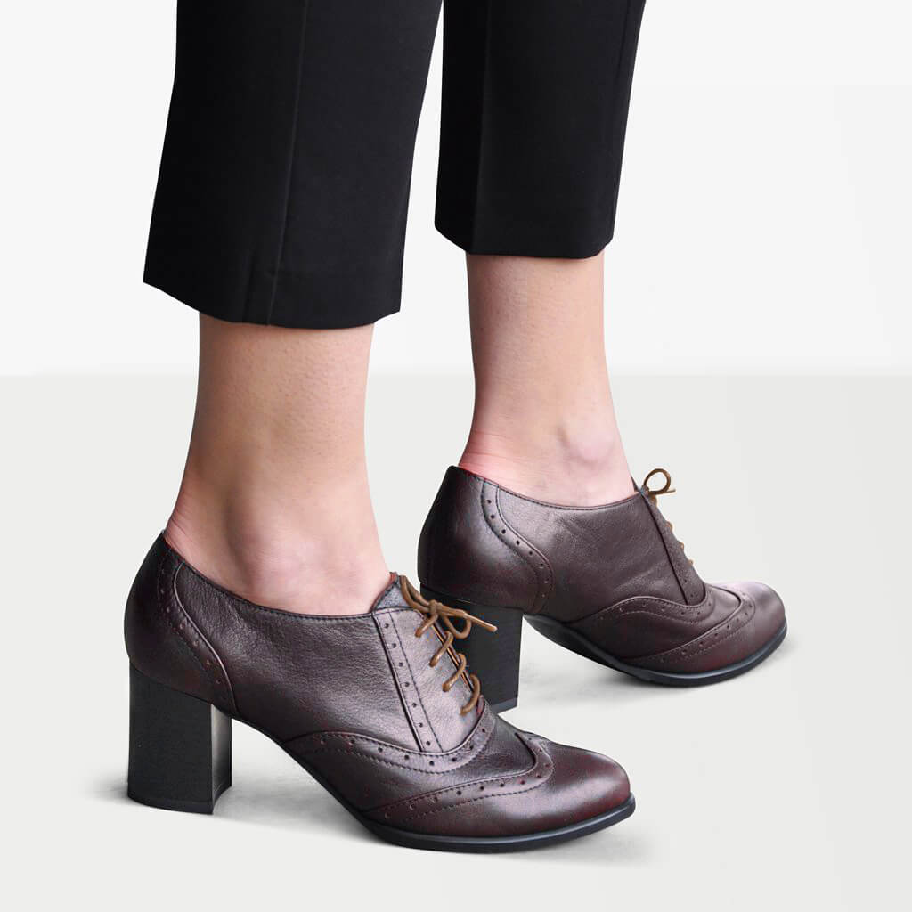 Brown heeled shoes Clearance