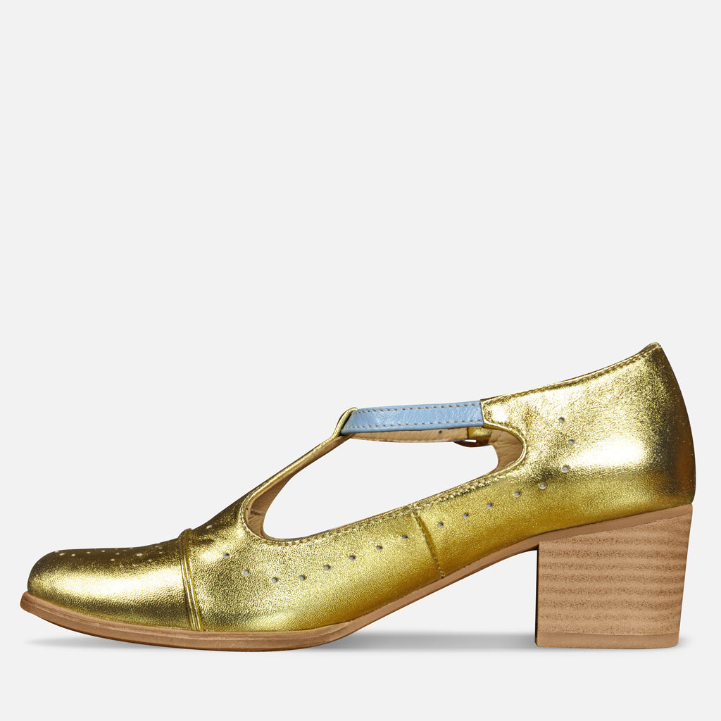 Jane Pumps - Mary Janes, Gold, For Women Jane Pumps - Mary Janes, Gold, For Women