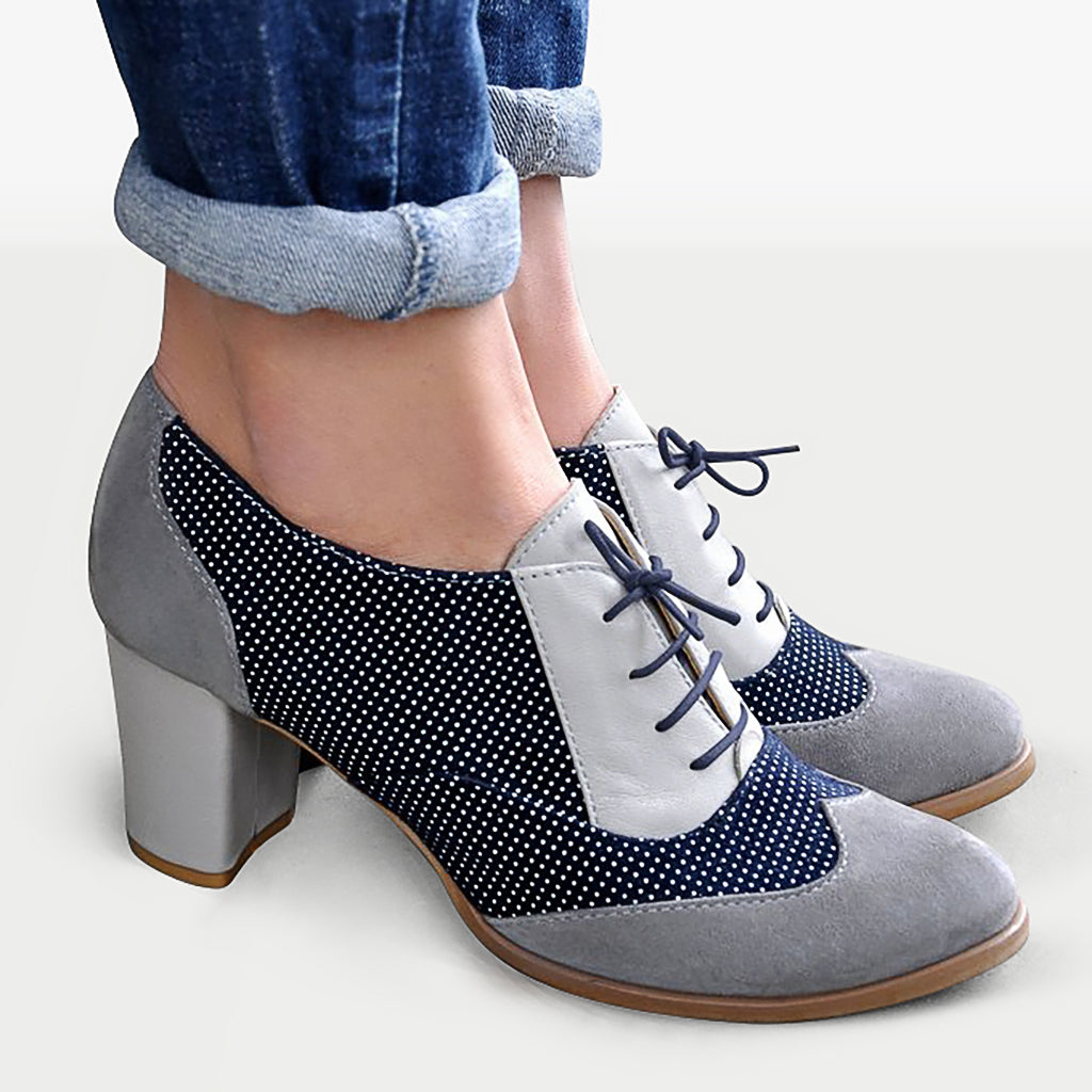 Western Style Women High Heels PU Leather Oxford Shoes Lace Up Platform Pumps  Shoes Heels | Wish