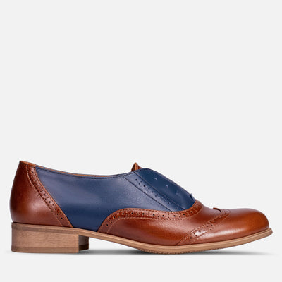 Laceless oxford shoes brown leather