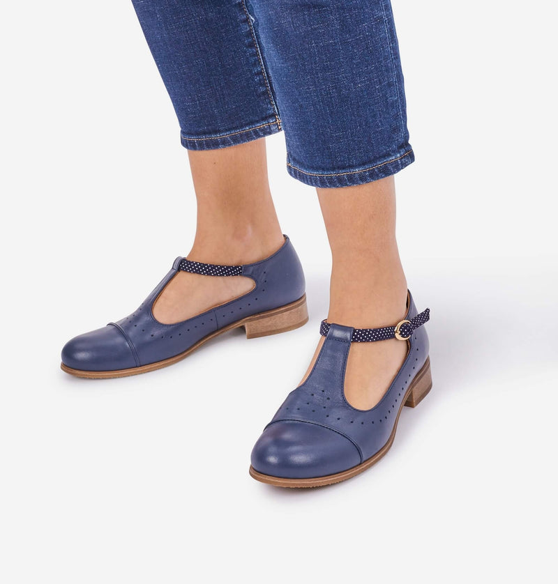 Blue mary jane shoes for women Handmade by Artisans Julia Bo