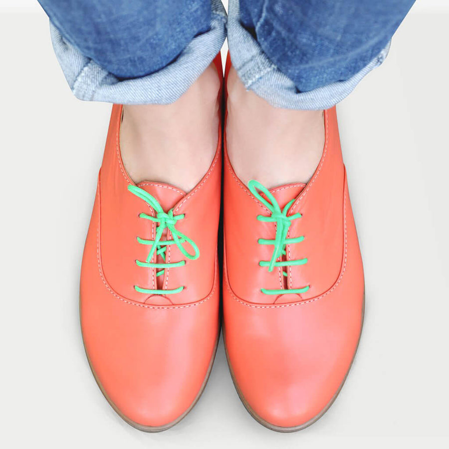 orange oxford shoes