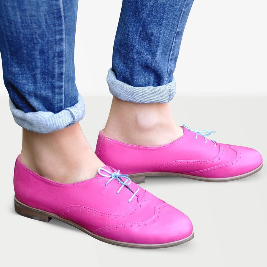 pink oxford shoes leather