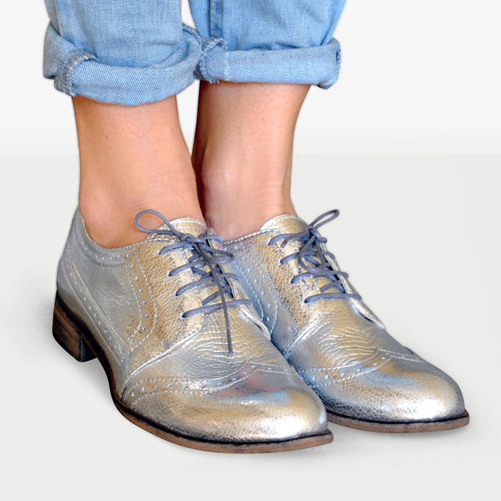 Women's Hendrick - Derbies, Silver, US 11.5-12 Women's Hendrick - Derbies, Silver, US 11.5-12