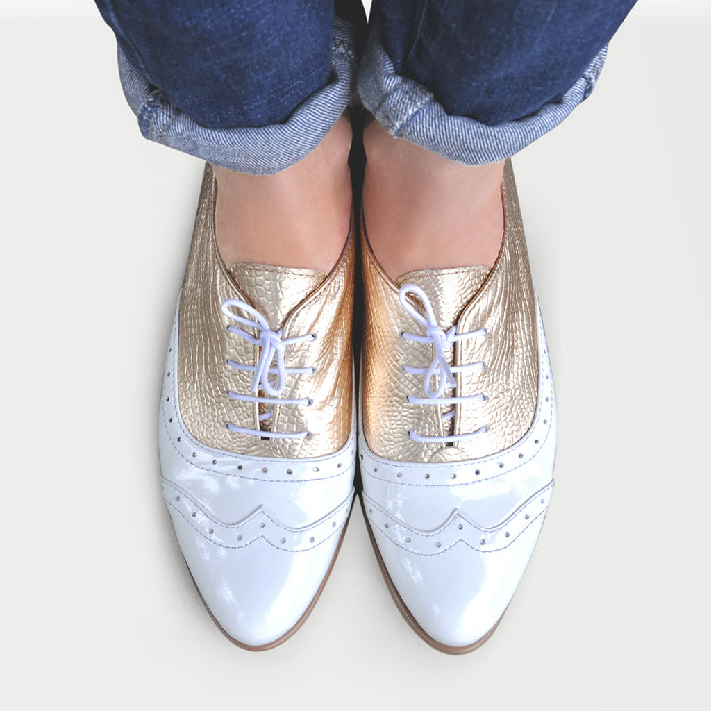 White leather oxford shoes womens new arrivals