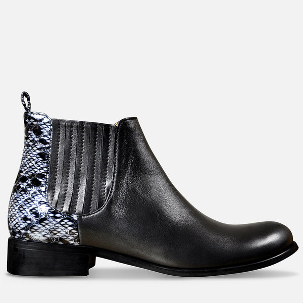 Womens chelsea boots with coloured top elastic