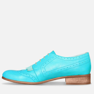 Womens_Derby_Shoes_Turquoise_Leather