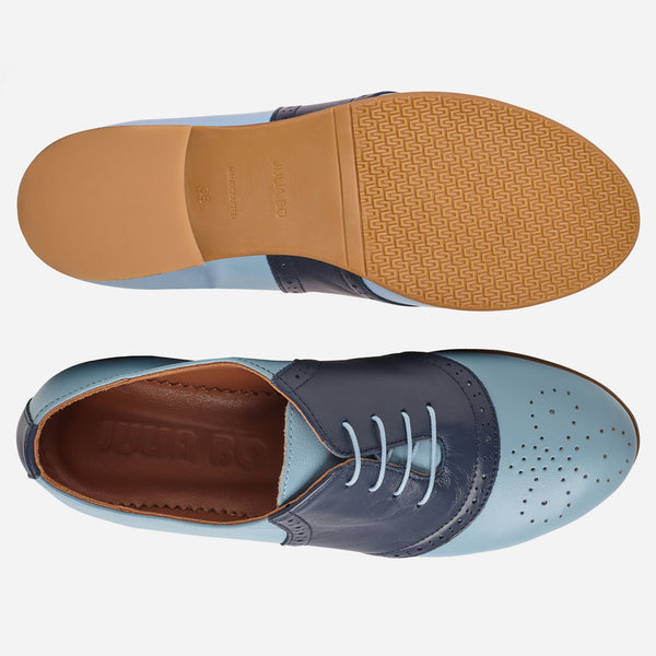 Navy Blue Sddle Shoes Stoker Consciously handcrafted in Europe Julia Bo Women s Oxfords
